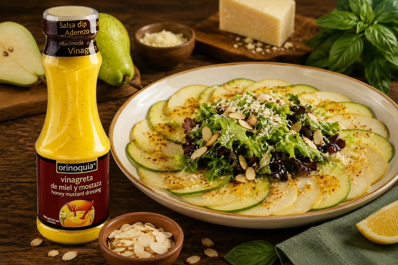 Carpaccio de Calabacín y Pera