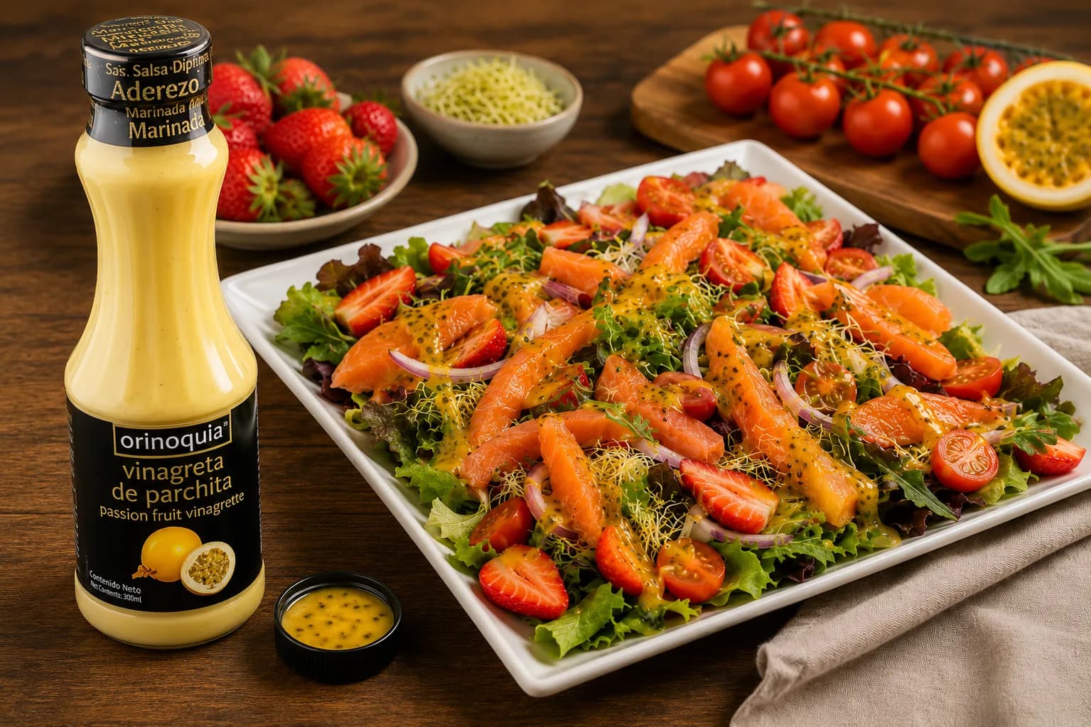Ensalada de Fresas y Salmón