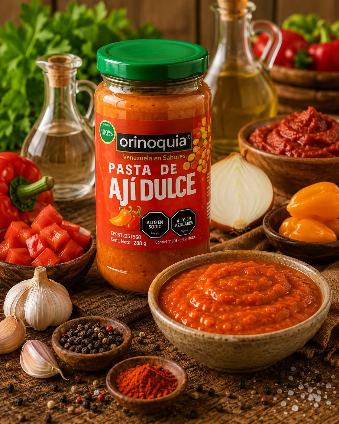 Pasta de Ají Dulce y sus principales Ingredientes